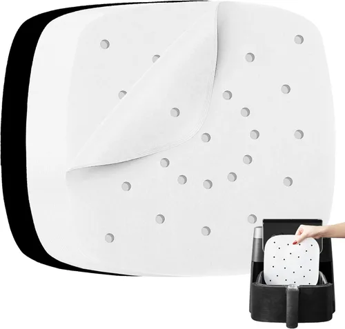 Hojas de papel pergamino para freidora de aire, cuadrados de papel para hornear XL compatibles con Ninja, Chefman, Instant, Power y más, forros