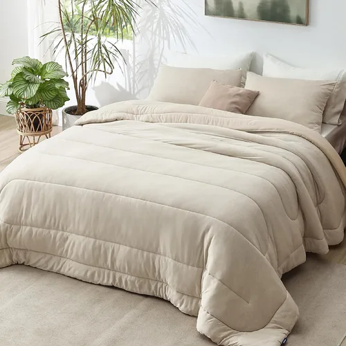 Miniatura 59 de Bedsure - Juego de edredón queen - Juego de ropa de cama refrescante y cálida, ropa de cama reversible gris claro para todas las estaciones, 3 03