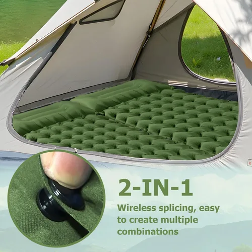 Miniatura 4 de Almohadilla de dormir Toncoke, almohadilla inflable extra gruesa y ultraligera con almohada, bomba de pie de 30s, colchón de camping de 3.54