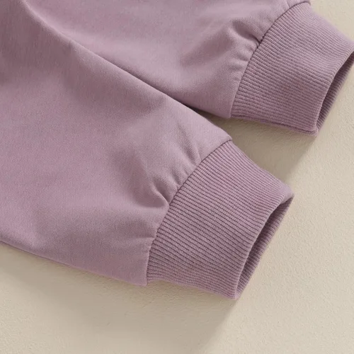 Miniatura 25 de Conjunto de 2 piezas de ropa de otoño para bebé y niña, sudadera de manga larga con cuello redondo y pantalones deportivos, conjunto de traje