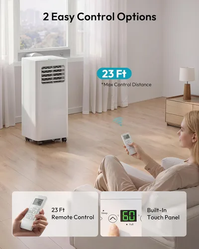 Miniatura 6 de EUHOMY Aire acondicionado portátil de 12,000 BTU, aire acondicionado portátil 4 en 1 para habitaciones de hasta 550 pies cuadrados con fresco