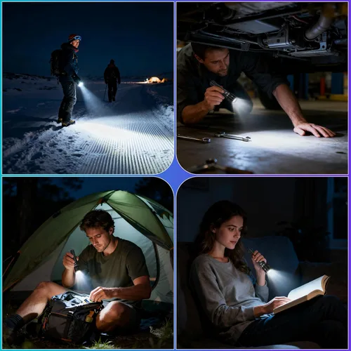Miniatura 6 de Linternas recargables de alto lúmenes, paquete de 2 unidades, 5 modos de iluminación, linterna LED potente, luces tácticas de mano para emergencias