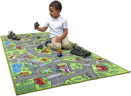 Miniatura 3 de Alfombra infantil con diseño de vida urbana, aprende a divertirse, educativa para niños, sistema de tráfico vial, centro de actividad multicolor