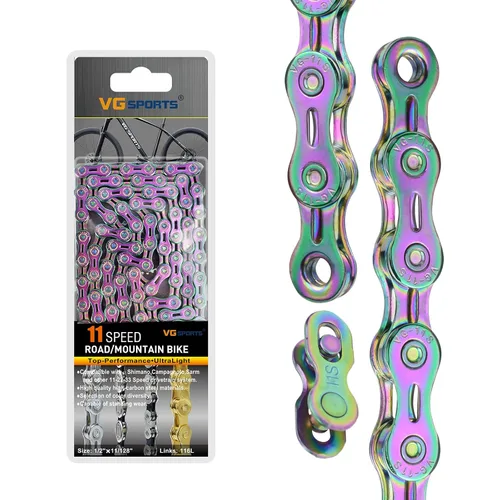 Miniatura 36 de VG SPORTS Cadenas de bicicleta de 6/7/8/9/10/11 velocidades, cadenas de bicicleta ligeras semihuecas/huecas para bicicleta de carretera/MTB/BMX