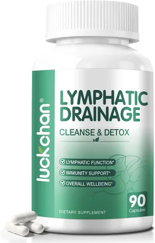 Suplementos de drenaje linfático, suplemento herbario natural para la salud inmunológica y equilibrio de líquidos, con equinácea, diente de león, 90