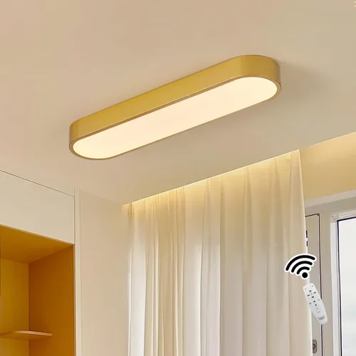Miniatura 10 de Lámpara de techo lineal de 23.6 pulgadas, LED moderna de 40 W, lámpara de techo simple negra, iluminación de techo de perfil bajo para dormitorio