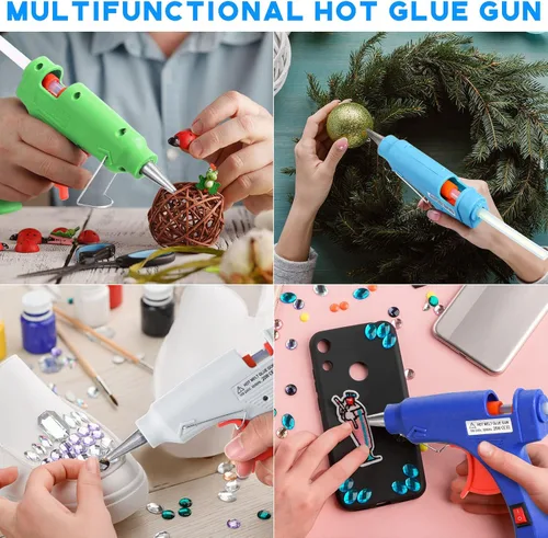 Miniatura 6 de Zhengmy Mini pistola de pegamento caliente de 16 piezas con 40 varillas, manualidades, pistolas de pegamento caliente, kit de reparaciones de alta