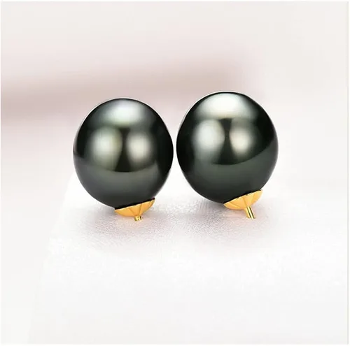 Miniatura 2 de Black Pearl Stud Earrings 14K Gold Filled Genuine Cultured Pearl Jewelry Gifts