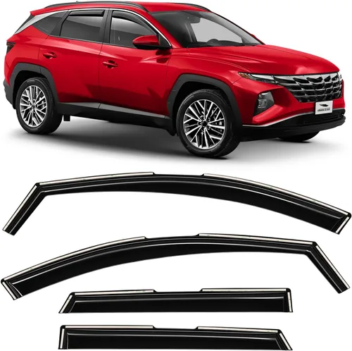 Voron Glass Protectores de lluvia extra duraderos en canal para Hyundai Tucson 2022-2026, deflectores de ventana, viseras de ventana de ventilación,