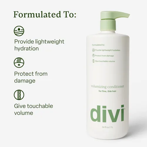Miniatura 2 de divi Acondicionador voluminizador para mujeres y hombres - Acondicionador de volumen ligero para cabello fino - Diseñado para fortalecer y proteger