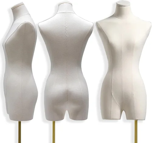 Miniatura 6 de Maniquí femenino con forma de torso para vestido, altura ajustable de 47" a 83", maniquí de exhibición con soporte de metal, manequí retro