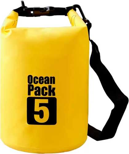 Miniatura 55 de 2L/3L/5L/10L/15L/20L/30L 500D Lona resistente PVC impermeable bolsa seca saco para kayak/canoa/pesca/rafting/natación/campamento/snowboard Rosado