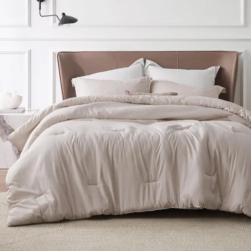 Miniatura 66 de Bedsure - Juego de edredón queen - Juego de ropa de cama refrescante y cálida, ropa de cama reversible gris claro para todas las estaciones, 3 03