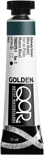 Miniatura 33 de GOLDEN QoR Acuarelas para artistas, Azul cobalto y teja, tubo de 11 ml, pintura profesional de acuarela, semiopaca Verde azulado cobalto
