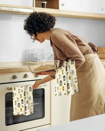 Miniatura 6 de Miss Adola - Juego de toallas de cocina de saco de harina con lazo para colgar - Juego de 2 toallas de cocina de primavera con lazo para colgar