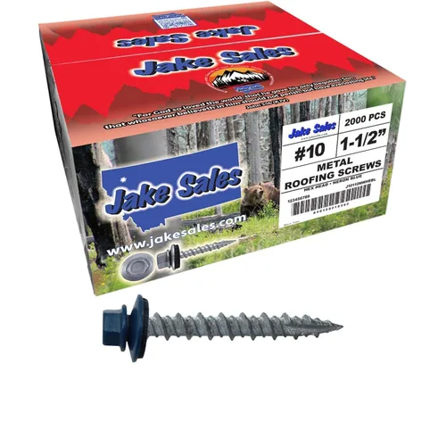Miniatura 6 de 10 tornillos para techos de metal gris ABC de 1-1/2 pulgadas, cabezal de arandela hexagonal, arranque automático/roscado, arandela EPDM. 1 bolsa