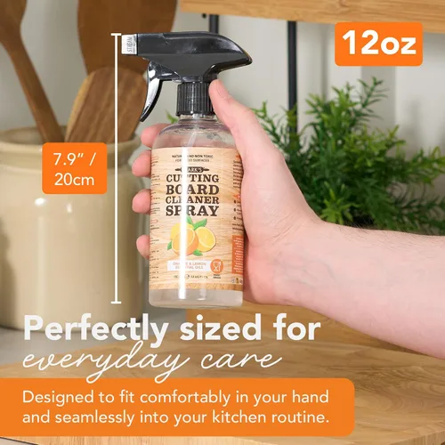 Miniatura 6 de CLARK'S Limpiador en aerosol natural para tablas de cortar, con paño de microfibra, para encimera de madera, ingredientes puros, agua filtrada