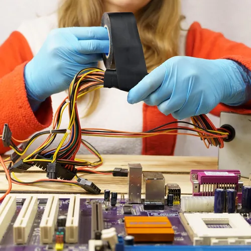 Miniatura 5 de Cinta termocontraíble de 2 pulgadas, rollo eléctrico, cinta retráctil negra, tubo termocontraíble eléctrico que se activa al calentar se derrite