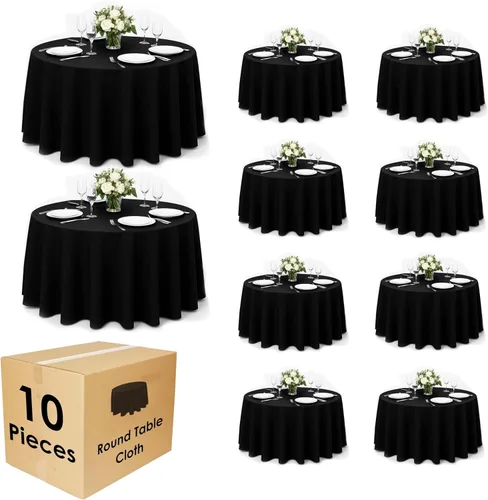 Miniatura 8 de Paquete de 5 Manteles Cuadrados 60 x 60 Pulgadas de Carbón, Mantel de Poliéster Lavable para Uso en Hogar, Fiesta, Boda o Restaurante.