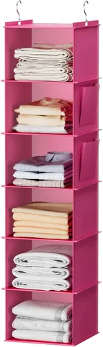 YOUDENOVA - Organizador colgante para clóset, estantes colgantes de almacenamiento para clóset (rosado)