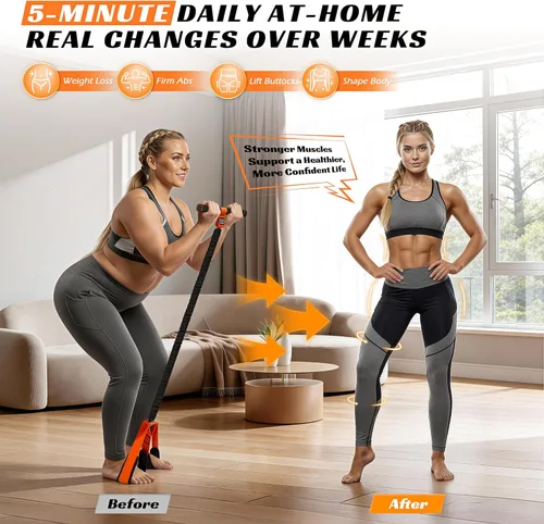 Miniatura 2 de KUTIZE Multifunction Pedal Resistance Band with Handle, Upgraded Exercise Equipment with Soft Foot Pedal for Sit Up & Full-Body Home Gym Workouts