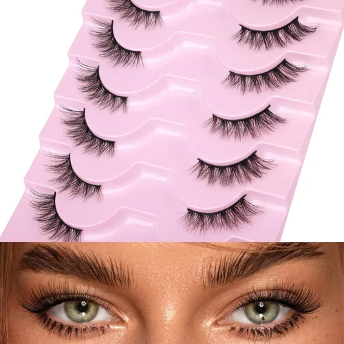 Miniatura 8 de Mavphnee - Pestañas postizas de aspecto natural, pestañas de ojo de gato, pestañas acentuadas, multicapas, pestañas postizas onduladas esponjosas
