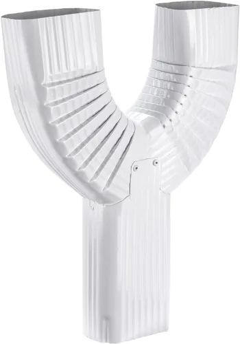 Miniatura 5 de VYH Desviador en Y de canalón de bajante 2x3, blanco de bajo brillo, bajante en Y, conector Y de bajante de canalón, desviador de bajante, conector