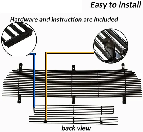 Miniatura 5 de Rejilla cromada para GMC Sierra 1500/2500HD/3500 2003-2007, insertos frontales de parrilla de aluminio de 3 piezas, guarda de reemplazo 04 05 06