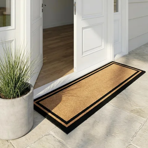 Miniatura 102 de Fab Habitat Felpudo extra grueso, tejido a mano, duradero, fibra de coco natural, entrada, puerta delantera, porche, patio, pájaros en rama, gris