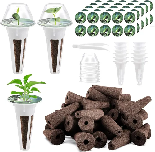 Tigvio Kit de cápsulas hidropónicas de 66 piezas - Compatible con Aerogarden y todas las marcas - Sistema de jardín interior para cultivar cualquier