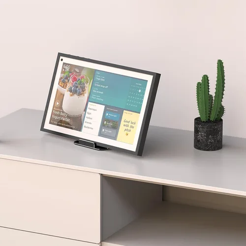 Miniatura 8 de Laivli Soporte de aluminio para Echo Show 15, soporte inclinable para Echo Show 15, con bandeja de almacenamiento, fácil cambio en modo vertical