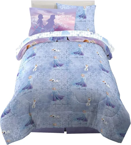 Miniatura 2 de Disney Frozen 2 - Juego de ropa de cama supersuave para niños, edredón y sábanas con funda de almohada, 5 piezas, tamaño individual, "Oficial