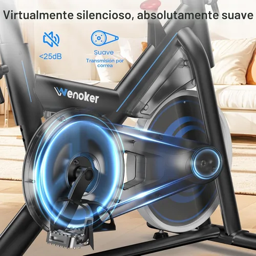 Miniatura 3 de Bicicleta estática para el hogar – Bicicleta de ciclismo interior de resistencia magnética de 350 libras, bicicleta giratoria estacionaria