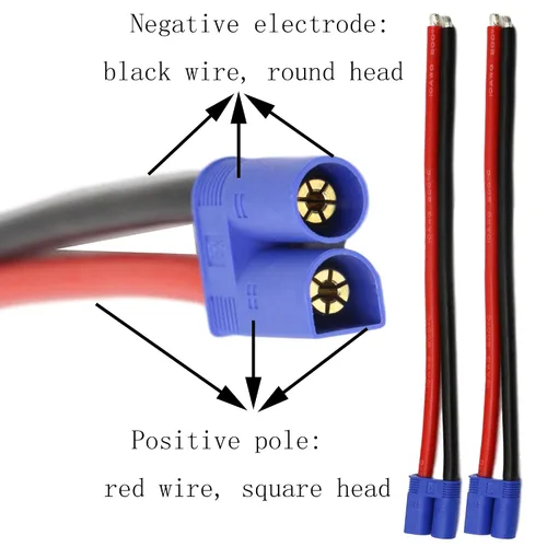 Miniatura 5 de EC5 Adaptador de cable macho, EC5 macho conector banana con 7.9 in 10 awg de silicona (paquete de 2 unidades)