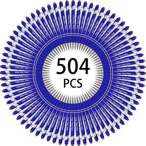 Miniatura 153 de Hasta 500 bolígrafos personalizados a granel, bolígrafo grabado personalizado con punta de lápiz capacitivo, carcasa multicolor retráctil, bolígrafo