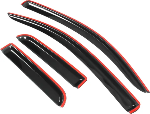 Miniatura 3 de IKON MOTORSPORTS - Visera de ventana compatible con Toyota Tundra de doble cabina 2007-2021, estilo delgado, acrílico, tintado, humo, lluvia