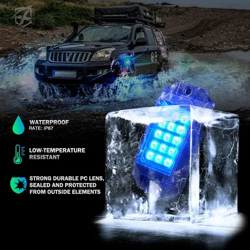 Miniatura 2 de Xprite - Kit de luces LED RGB bluetooth con controlador RF, luces neón multicolor intermitentes que sincronizan con la música para vehículos