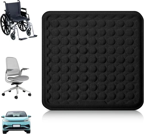 Cojín de asiento de gel refrescante, diseño de panal transpirable que absorbe los puntos de presión, para silla de oficina, asiento de automóvil en