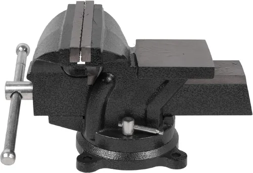 Miniatura 9 de Tornillo de banco resistente de 6 pulgadas, base giratoria de 360° con abrazadera de yunque de acero fundido, abrazadera de mesa vicio de Negro-6