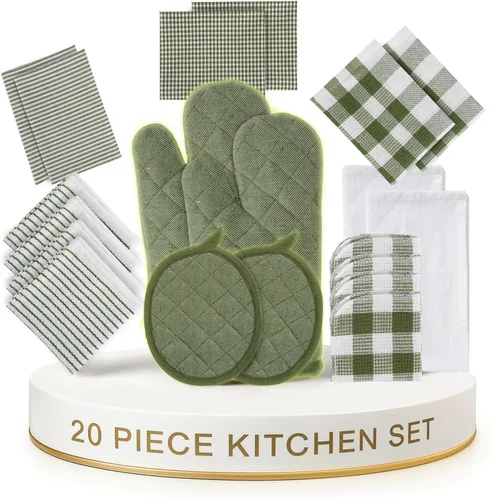 Miniatura 82 de LANE LINEN Juego de 6 paños de cocina de algodón para secar platos, 18 x 28 pulgadas, absorbentes, de secado rápido, color beige 07: Amarillo