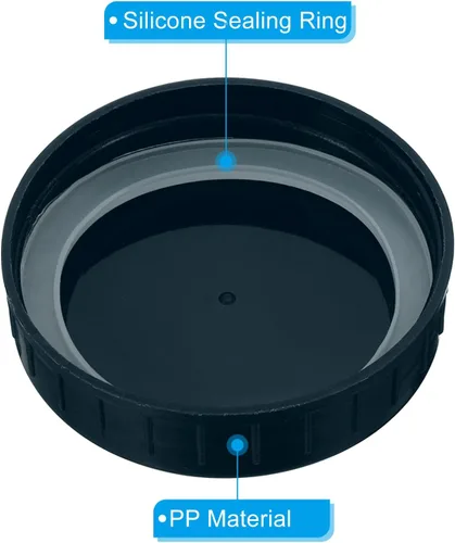 Miniatura 4 de PATIKIL Tapas de plástico de boca regular para tarros de 2.77 pulgadas, 1 juego/8 tapas para tarros de conservas con anillo de sellado de silicona