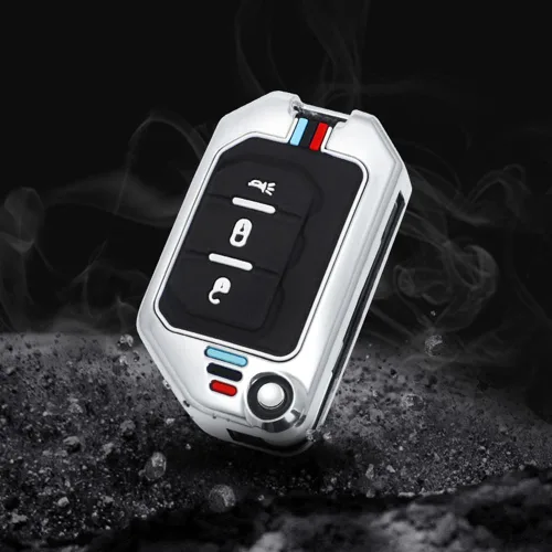 Miniatura 5 de Funda de aleación de zinc compatible con Wrangler JL JLU Gladiator JT Rubicon Remote Flip Key