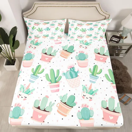 Feelyou - Juego de sábanas con diseño de árbol de la vida, sábana bajera ajustable con ramas de temática natural, juego de ropa de cama, flores