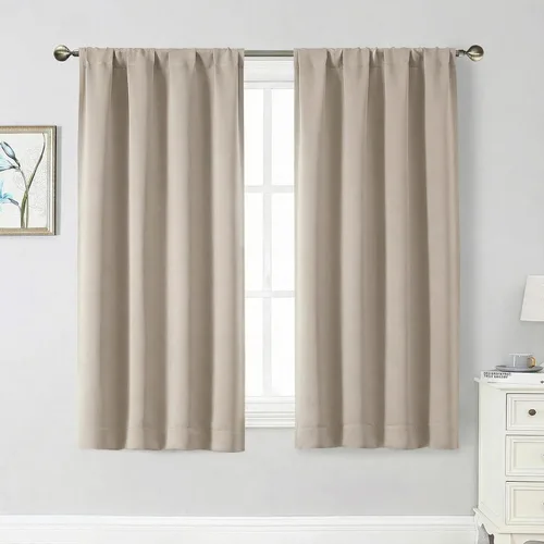 Miniatura 208 de Cortinas opacas para dormitorio, sala de estar, juego de 2 paneles de 54 pulgadas de largo, cortinas de oscurecimiento de habitación con aislamiento