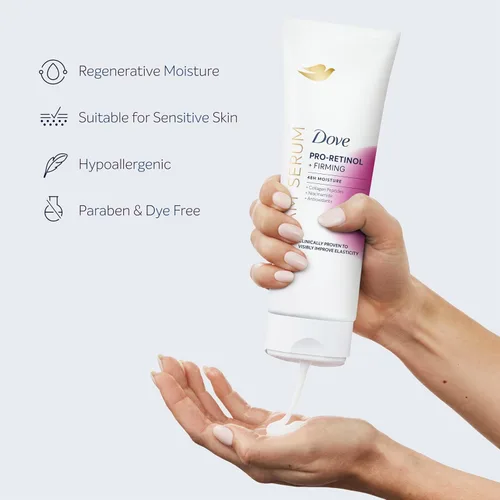 Miniatura 19 de Dove Suero Crema Pro-Retinol + Reafirmante para Elasticidad y Firmeza, con Péptidos de Colágeno, Niacinamida y Antioxidantes, Loción, 8 oz