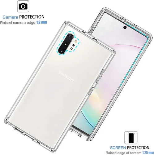 Miniatura 2 de Funda para teléfono Galaxy Note 10 Plus SM-N975U con protector de pantalla de vidrio templado, carcasa protectora de cuerpo completo transparente