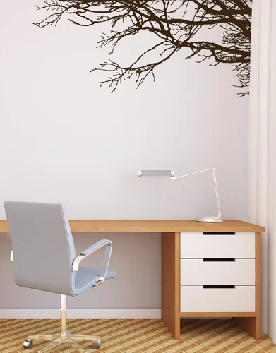 Miniatura 8 de Adhesivo decorativo para pared de árbol grande, ramas negras semi-brillantes, (21 x 50 pulgadas) de izquierda a derecha. Extraíble, no necesita