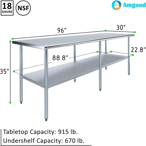 Miniatura 3 de Mesa de trabajo de acero inoxidable, mesa de metal