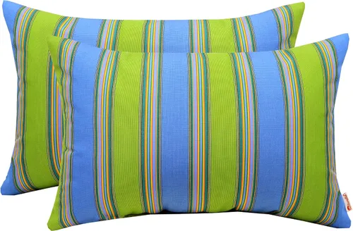 Miniatura 97 de RSH DECOR: Sunbrella - Juego de 4 almohadas lumbares, 20 x 12 pulgadas, tela de rendimiento resistente al agua y a la decoloración, fundas