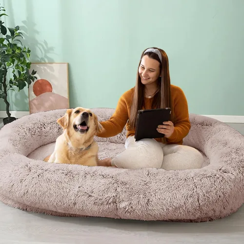 Miniatura 17 de JOLLYVOGUE - Cama para perros y gatos, cama relajante y antiestrés para mascotas y perros pequeños, cojín esponjoso en forma de dona para mascotas